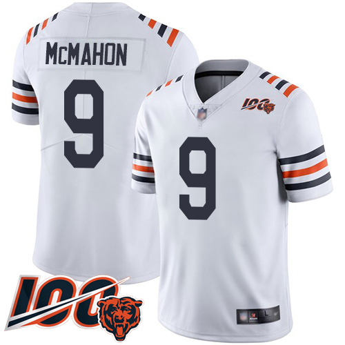 Chicago Bears Limited White Men Jim McMahon Jersey NFL Football #9 100th Season->youth nfl jersey->Youth Jersey